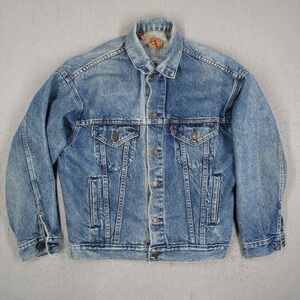 Vintage Levis 70507 0218 Denim Trucker Jacket Mens Small Light Wash Made in USA